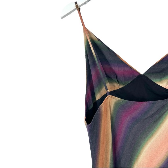 NWT DISSH Lulu Ombre Purple Green Orange Spaghetti Strap Slip On Maxi Dress - Picture 10 of 13